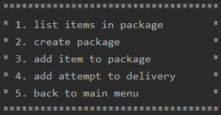 package menu